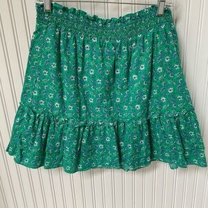 J Crew Floral Green Skirt